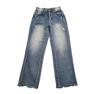 Unbranded High Rise Relaxed Leg Jeans XS 26x28‎ Light Wash